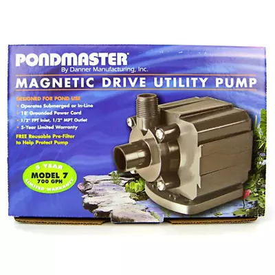 Pondmaster Magnetic Drive Pump 7 Black (700 Gph) Water Pump • $105.98