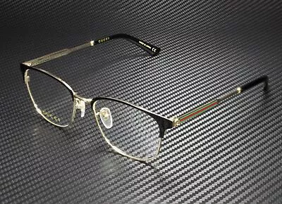 GUCCI GG0609OK 001 Square Black Black Gold Demo Lens 52 Mm Men's Eyeglasses • $207.98