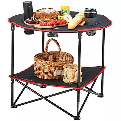 VEVOR Folding Portable Camping Table Fabric Steel Outdoor Table Storage & Bag • $37.99