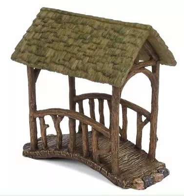 Miniature Covered Bridge Fairy Garden Bridge 6  Bridge With Shingled Roof • $27.99