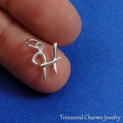 925 Sterling Silver Letter H Charm - Initial Script Cursive H Alphabet Charm NEW • $13.95