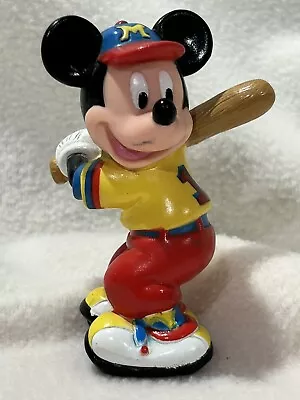 VINTAGE DISNEY Mickey Mouse At Bat Baseball Player Figure Cake Topper • $12.96