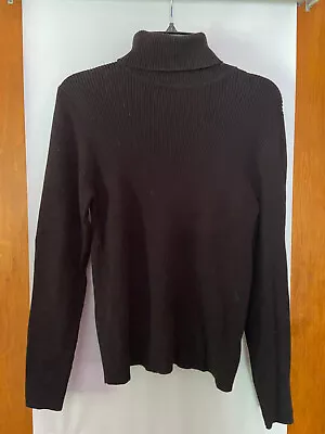 Moda International Black 100% Cotton Sweater Mock Neck Sz XL • $13.99