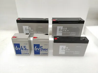 6V AGM Deep Cycle Battery 6v 4.5ah 6v 5ah 6v 7ah 6v9ah 6v 12ah • $18.75