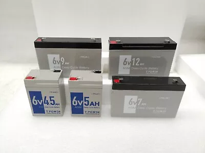 6V AGM Deep Cycle Battery 6v 4.5ah 6v 5ah 6v 7ah 6v9ah 6v 12ah • $29.95