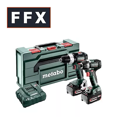 Metabo 18V 2x5.2Ah SB18LTBL Combi Drill SSD18LT200BL Impact Driver Twin Kit • £279.69