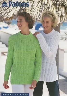 2271 Ladies Ribbed Sweater Knitting Pattern Done In DK  28-42  (71 - 107 Cm) • £2.85