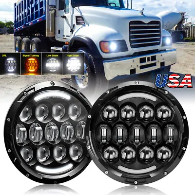 Halo LED Headlamp Headlights Low High DRL Turn For Mack Granite CV713 Dump Truck • $69.99