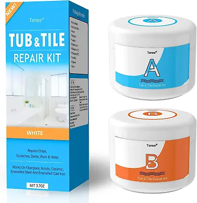 Tub Repair Kit White & Porcelain Repair Kit - 3.7 OZ Fiberglass Repair Kit With  • £12.88