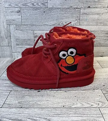 UGG X SESAME STREET ELMO NEUMEL ANKLE BOOTS KIDS SIZE US 13 • $28