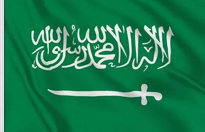 £4.95 • Buy Saudi Arabia Large Flag 5 X 3 FT - 100% Polyester With Eyelets Country