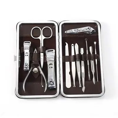 12PCS Pedicure / Manicure Set Nail Clippers Cleaner Cuticle Grooming Kit Case • $6.59