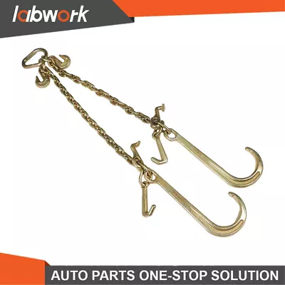 Labwork V Type Tow Chain J Hook 3/8 X 2´grab Hook Tractor Car Wrecker Truck • $56.69