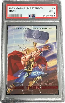 1993 Marvel Masterpieces Thor #3 PSA 9 MINT MCU Avengers Iron Man Jusko • $15.95