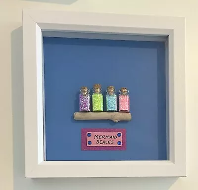 Mermaid Scales In Box Frame. 20 X 20cm. Free Standing Or Wall Mounted • £6.99