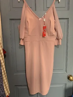 £4.99 • Buy Wal G Size 12 Cold Shoulder Dusky Pink Dress (F)