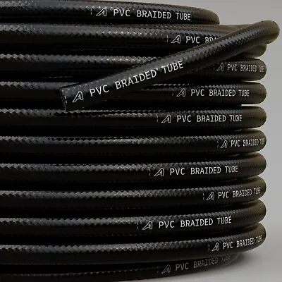 PVC Black Braided Reinforced Hose Pipe / Hosepipe For Water / Oil / Gas / Food • £8.49