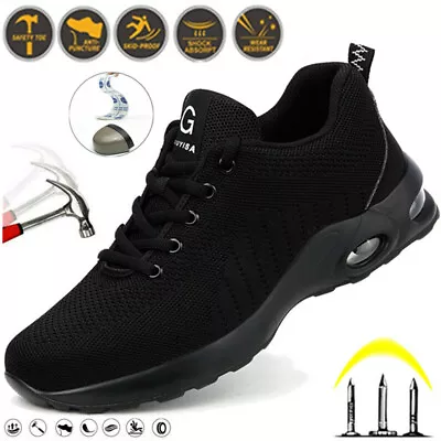 Mens Sneakers Work Safety Shoes Indestructible Steel Toe Shoes Breathable Size13 • $30.68