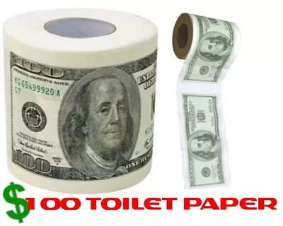 One Hundred Dollar Bill Toilet Paper Money Roll $100 Novelty Fun Gag Gift Joke • $19.60