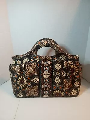 VERA BRADLEY ABBY CANYON 2012 Tote Excellent Condition Dark Brown Floral Pattern • $20.99