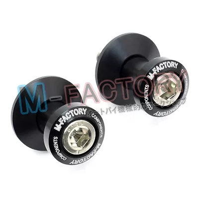 Black Billet Swingarm Spools For Kawasaki ZX6R ZX10R 2007 2009 2008 Ninja 10mm • $20.52