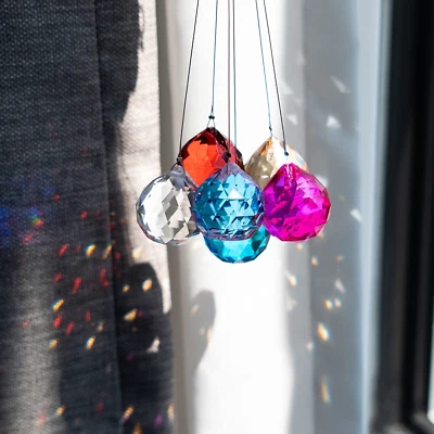 $14.58 • Buy Crystalsuncatcher Mixed Color 10Pcs Crystal Glass Ball Chandelier Prisms Pendant