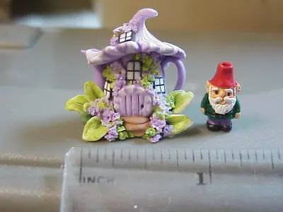 OOAK Fairy/Hobbit/Elf/Gnome House Home HANDMADE Miniature Clay Tiny Teapot #2 • $59.99