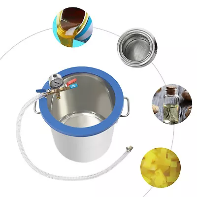 $97.63 • Buy 5 Gal Vacuum Chamber Stainless Steel W/ Tempered Glass Lid + Vacuum Gauge