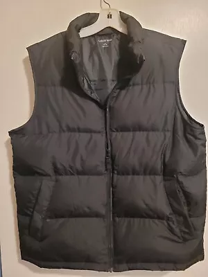 Lands End - Down Puffer Vest Black Zipper Front  Size Large • $19.99