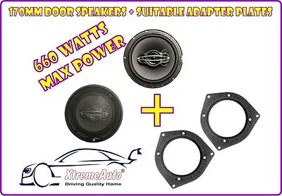 £32.99 • Buy Front Door & Rear Speakers + Adaptor Plates For Ford Focus Fiesta Mondeo KA