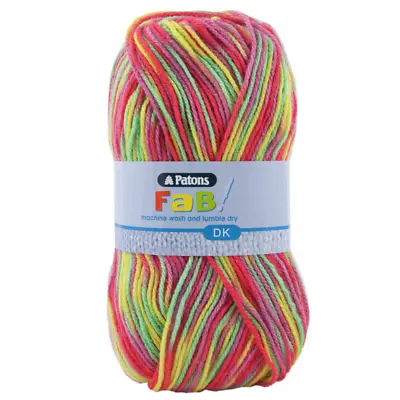 Patons Fab DK Yarn 100g Double Knitting 8 Ply Machine Washable 100% Acrylic Wool • £2.75