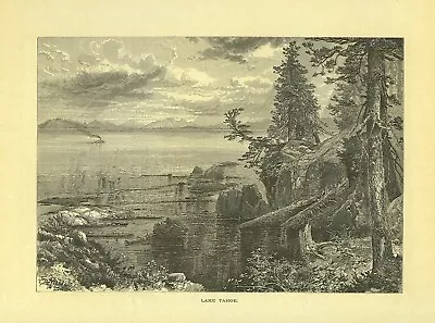  LAKE TAHOE  Nevada By Thomas Moran 1874 Antique Print  • $9.99