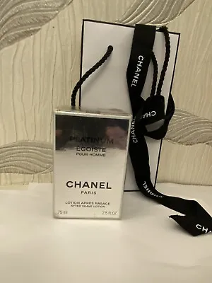 EXTREMELEY RARE VINTAGE CHANEL PLATINUM EGOISTE LOTION 75ml SPLASH FOR MEN NEW • £129.99