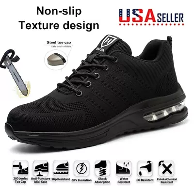 Mens Steel Toe Shoes Work Boots Safety Shoes Light Weight Sneaker Slip Resistant • $28.48