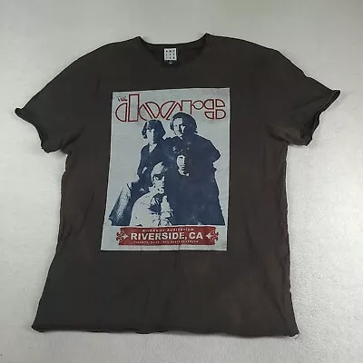 The Doors T Shirt Amplified Grey Size M Short Sleeve Raw Hems Graphic Tee • $17