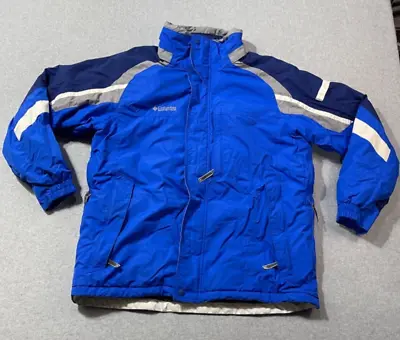 Columbia Sportwear Ski Jacket Mens Large Heavy Fleece Lined Blue Full Zip • $66.51