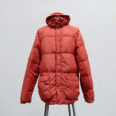 Vintage Sierra Designs Hooded Quilted Puffer Down Jacket Made In USA Size L • $119.99