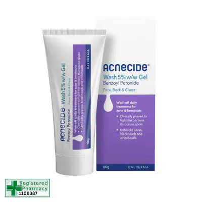 Acnecide Wash 5% W/w Gel - 100g - Treatment For Acne • £15.49