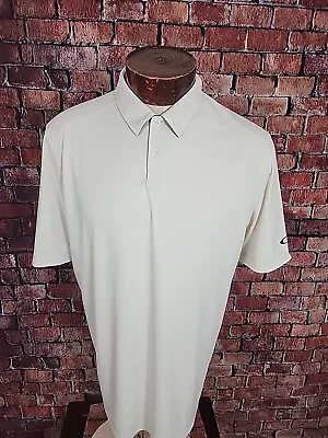 Oakley Men's Large White Teal Black Short Sleeve Golf Polo Shirt 🛺 • $24.97