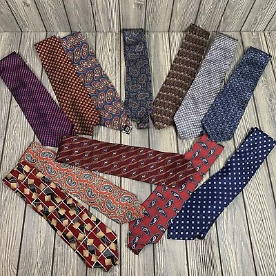 Mens Modern Vintage Silk Neck Ties For Wear Or Crafts Lot Of 12 • $29.97