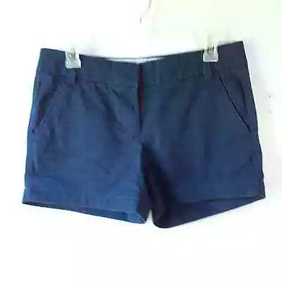J Crew Navy Blue Flat Front Chino Shorts Size 2 Classic Style Summer Preppy • $0.99