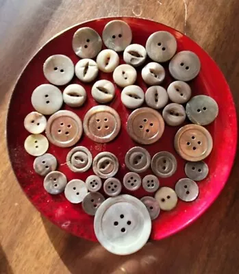 Lot Of Vintage Smokey Mother Of Pearl Buttons 40+ • $16.47