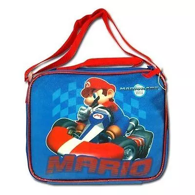Lunch Bag Insulated + Shoulder Strap Nintendo Wii Mariokart Mario Bros Blue New • $9.95