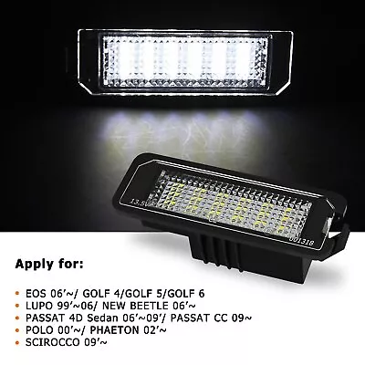 AUXITO 2X CANbus LED License Plate Lights For VW GTi Golf CC Rabbit Porsche • $12.99