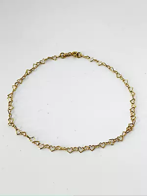 9ct Gold Love Heart Anklet • £95