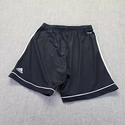 Vintage Adidas Running Shorts Men Medium Black Drawstring 3 Stripes Athletic • $18.88