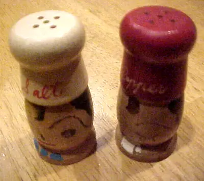 Vintage Small Wooden Chef Salt And Pepper Shakers - Japan • $7.50