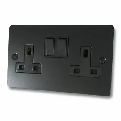 £15 • Buy Flat Matt Black Plug Sockets Light Switches Dimmers - Whole Range Available