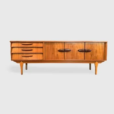 Danish Modern Mid Century Teak Large Credenza Stepped Drawers • $2895