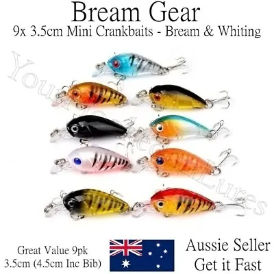 $12.45 • Buy 9 Fishing Lures Bream Bass Trout Redfin Perch Cod Flathead Whiting Tackle 4.5cm
